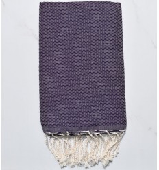 Fouta nid d'abeille unie violet foncé 