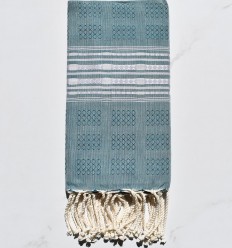 Fouta thalasso bleu canard 