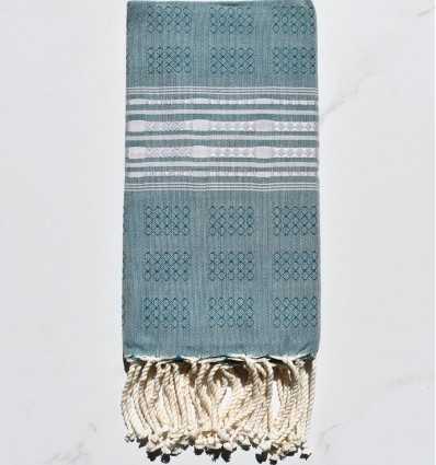 Fouta thalasso bleu canard