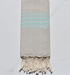Fouta thalasso grège avec motifs mers du sud 