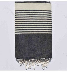 Fouta arthur ardoise avec rayures 