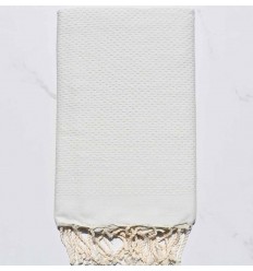 FOUTA nid d'abeille unie vert eau clair 