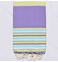 Fouta Plate 5 couleurs mauve avec rayures  - 1 2