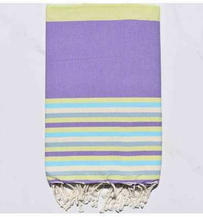 Fouta Plate 5 couleurs mauve avec rayures 