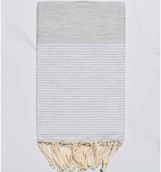 Fouta nid d'abeille gris clair 