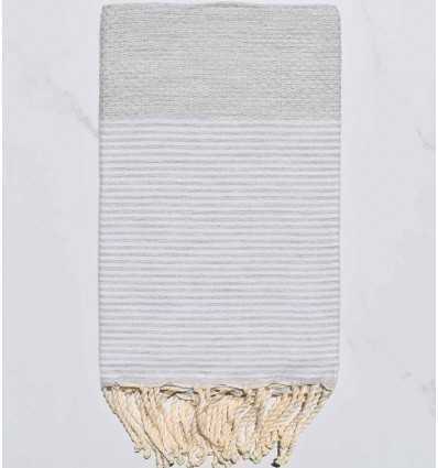 Fouta nid d'abeille gris clair