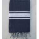 Fouta Plate bleu foncé 