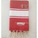 Fouta Brodée Sea Bird couleur rouge 