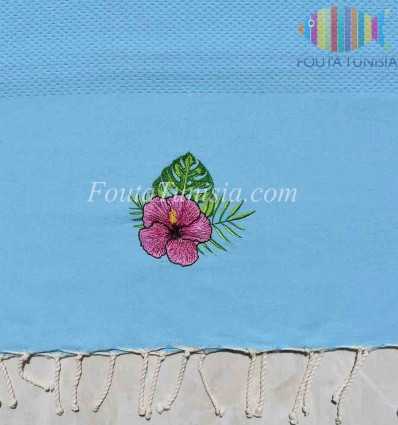 Fouta broderie fleur 