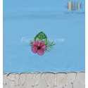 Fouta broderie fleur 