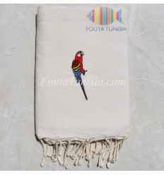 Fouta personnalisée perroquet 