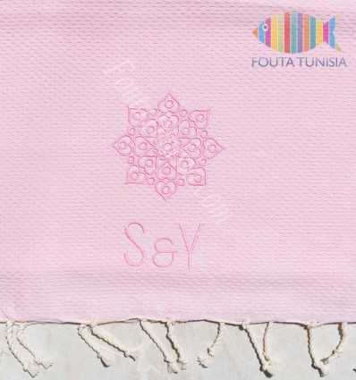 Fouta personnalisée motifs mariage