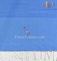 Fouta personnalisée flamant rose 