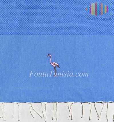 Fouta personnalisée flamant rose