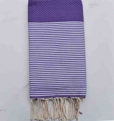 Fouta nid d'abeille mauve 