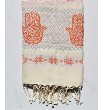 Fouta khomsa orange 