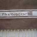 fouta brodée Bretagne marron 