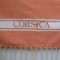 fouta brodée Corsica saumon 