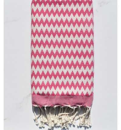 Fouta zigzag rose