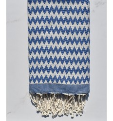 Fouta zigzag bleu électrique 