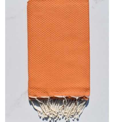 FOUTA nid d'abeille unie orange