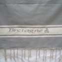 fouta brodée Bretagne gris souris 