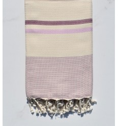 Chevron blanc crème, rose clair et violet d'évèque 