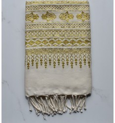 Fouta khomsa jaune doré 