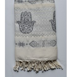 Fouta khomsa gris 