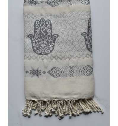 Fouta khomsa gris