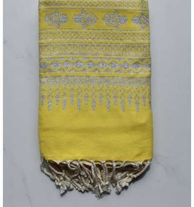 Fouta khomsa jaune