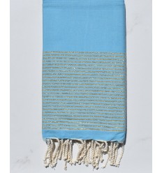 FOUTA Lurex plate bleu azur 