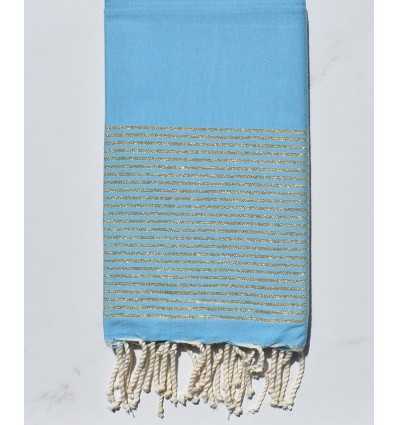 Fouta Lurex bleu azur