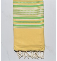 Fouta arabesque jaune et vert 