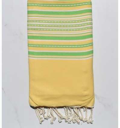 Fouta arabesque jaune et vert