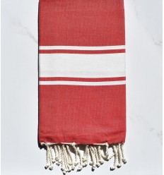 Fouta Plate rouge garance 