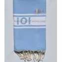Fouta avec broderie couleur bleu ciel 