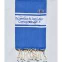 Fouta bleu brodée cartagena 2018 