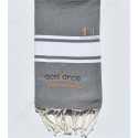 Fouta gris orage broderie acolyance 