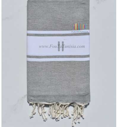 Fouta gris avec broderie