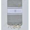 Fouta gris avec broderie 