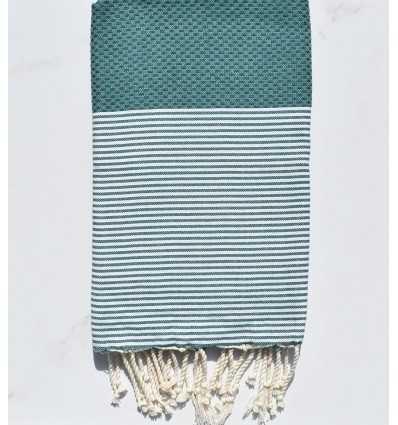 Fouta nid d'abeille vert sapin 