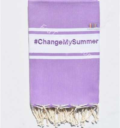 Fouta  violet clair personnalisée