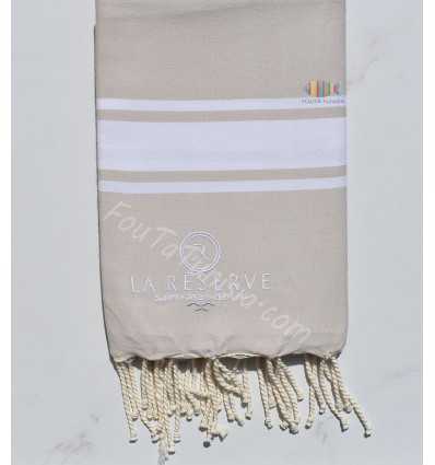 Fouta personnalisée La réserve couleur taupe clair