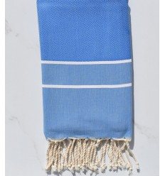 Fouta chevron bleu électrique clair 
