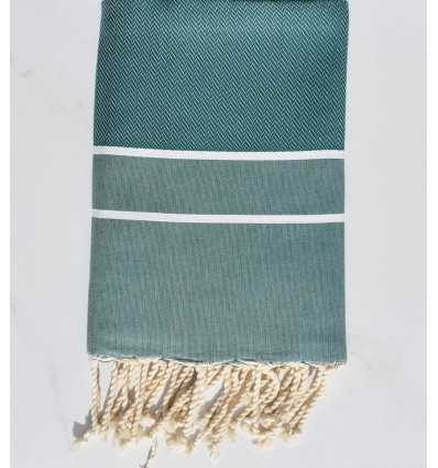 Fouta chevron vert gazon