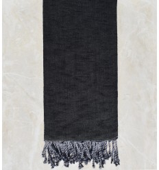 Jeté flammé noir chaînes gris 