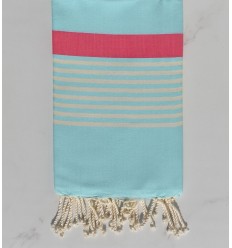 Fouta artur bleu azurin et rose 