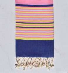 Fouta 5 couleurs rose, bleu denim, jaune, gris clair et anthracite Fouta Tunisia - 1 2