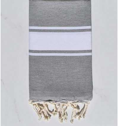 Fouta plate gris boussole